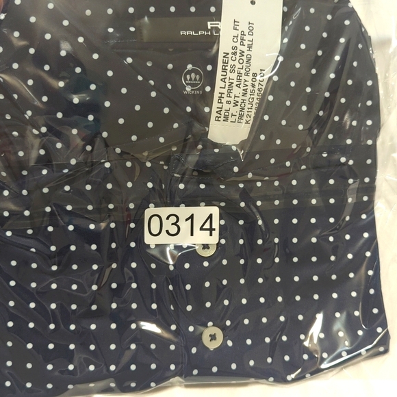 RLX Ralph Lauren men's French Navy round Hill dot golf T-shirt. - Picture 10 of 10
